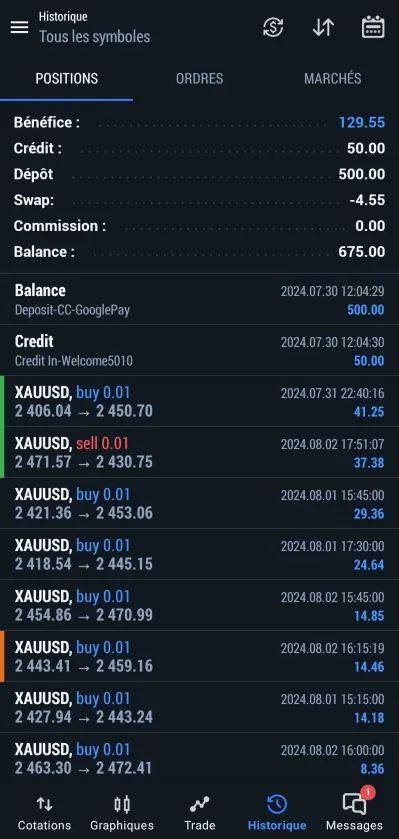 Compte MT5 — Lancement